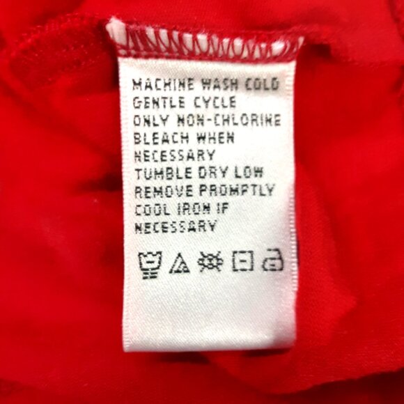 August Silk Woman's Top Size MEDIUM, Red, Short Sleeve, High Collar. Pullover - Picture 4 of 6